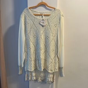 Chic Cream Lace Sweater Top